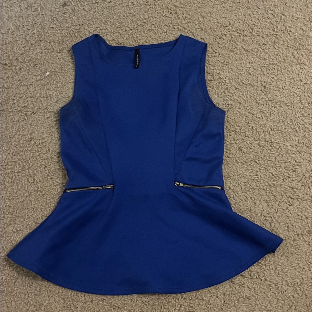 B Jewel Royal Blue Top- peblum